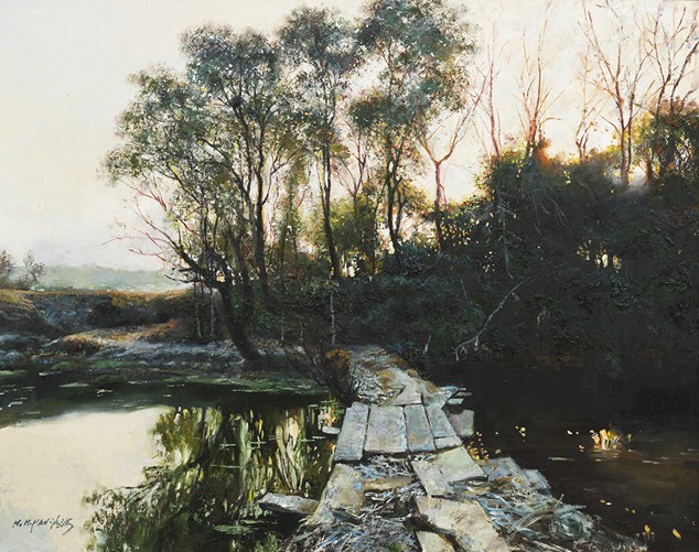 <h2>石板路</h2><p>作者：潘鸿海</p><p>创作年代：2001年</p><p>规格：80cm×100.5cm</p><p>品类：油画</p>